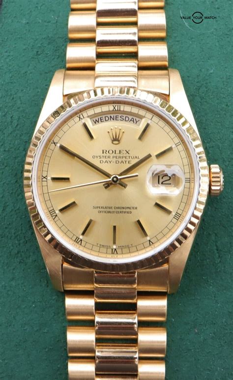 rolex president 18238 value